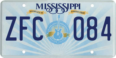 MS license plate ZFC084