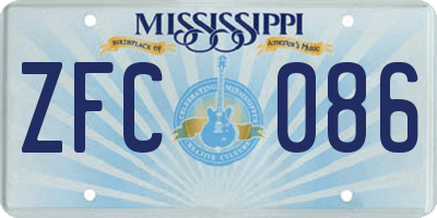 MS license plate ZFC086