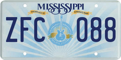 MS license plate ZFC088