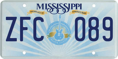 MS license plate ZFC089