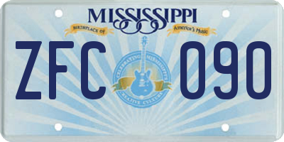 MS license plate ZFC090