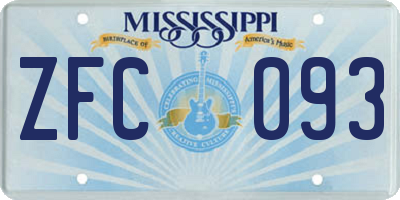 MS license plate ZFC093