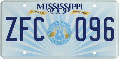 MS license plate ZFC096