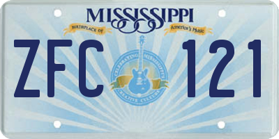 MS license plate ZFC121