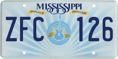 MS license plate ZFC126