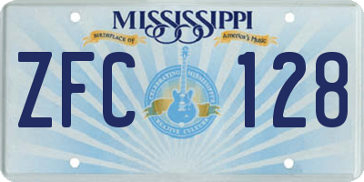 MS license plate ZFC128