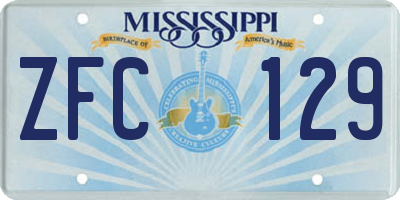 MS license plate ZFC129