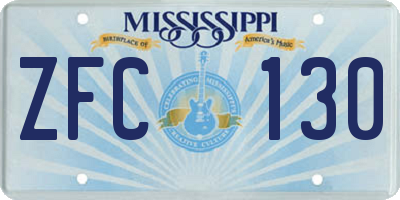 MS license plate ZFC130