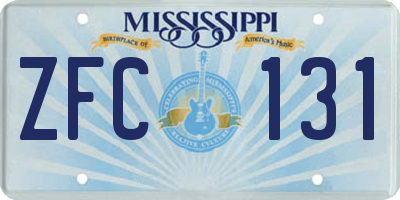 MS license plate ZFC131