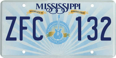 MS license plate ZFC132