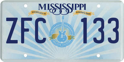 MS license plate ZFC133