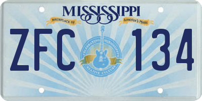 MS license plate ZFC134
