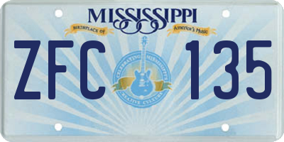 MS license plate ZFC135