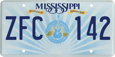 MS license plate ZFC142