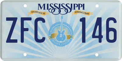 MS license plate ZFC146