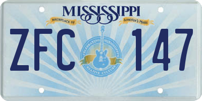 MS license plate ZFC147