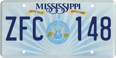 MS license plate ZFC148