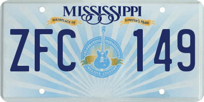 MS license plate ZFC149