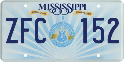 MS license plate ZFC152