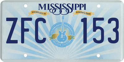 MS license plate ZFC153