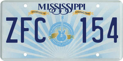 MS license plate ZFC154