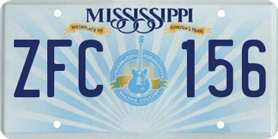 MS license plate ZFC156