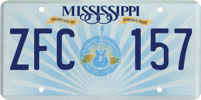 MS license plate ZFC157