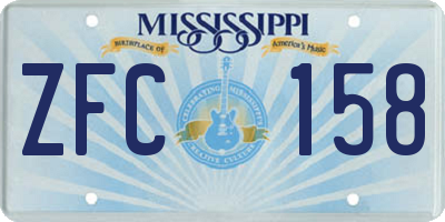 MS license plate ZFC158
