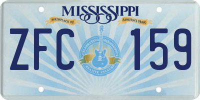 MS license plate ZFC159
