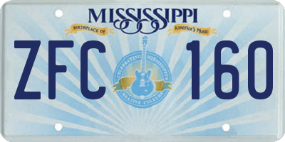 MS license plate ZFC160
