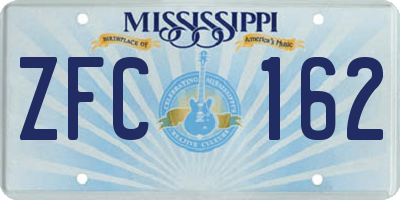 MS license plate ZFC162