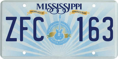 MS license plate ZFC163