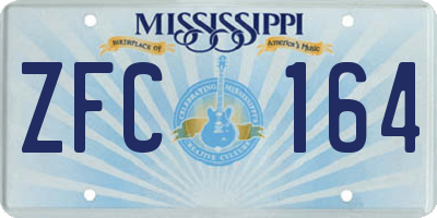 MS license plate ZFC164