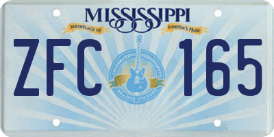 MS license plate ZFC165