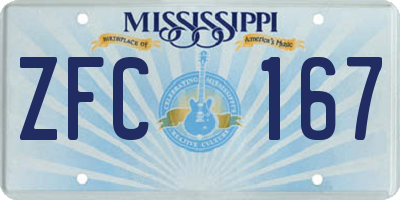 MS license plate ZFC167