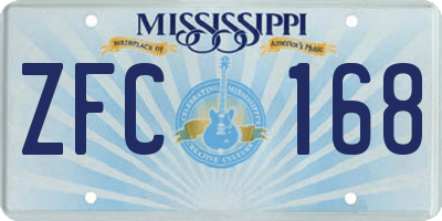 MS license plate ZFC168