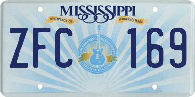 MS license plate ZFC169