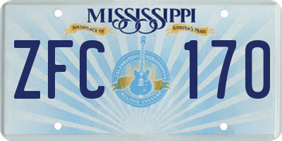 MS license plate ZFC170