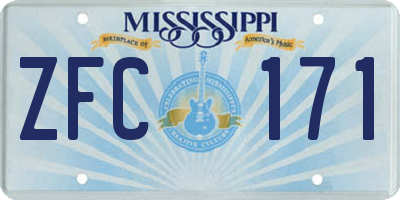 MS license plate ZFC171