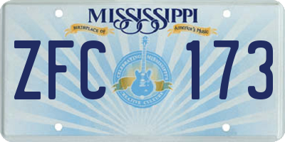 MS license plate ZFC173