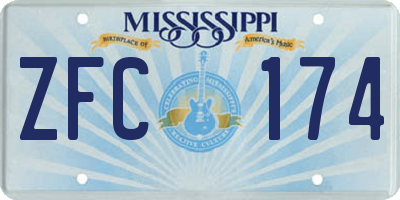MS license plate ZFC174