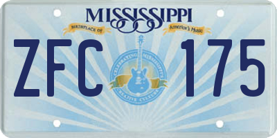 MS license plate ZFC175