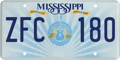 MS license plate ZFC180