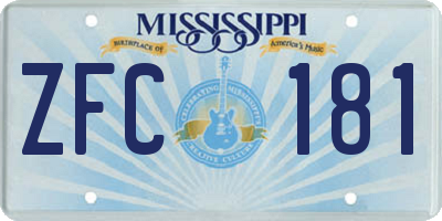 MS license plate ZFC181