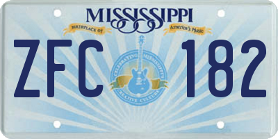 MS license plate ZFC182