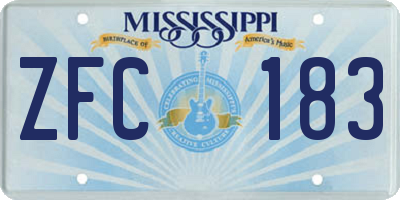 MS license plate ZFC183