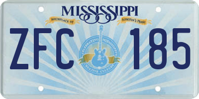 MS license plate ZFC185