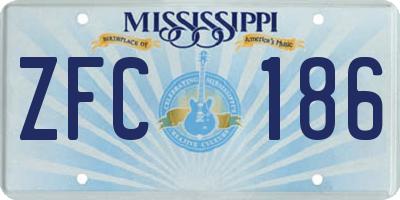 MS license plate ZFC186