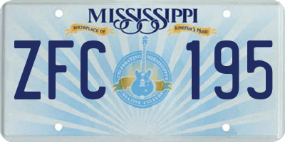 MS license plate ZFC195