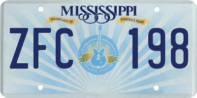 MS license plate ZFC198